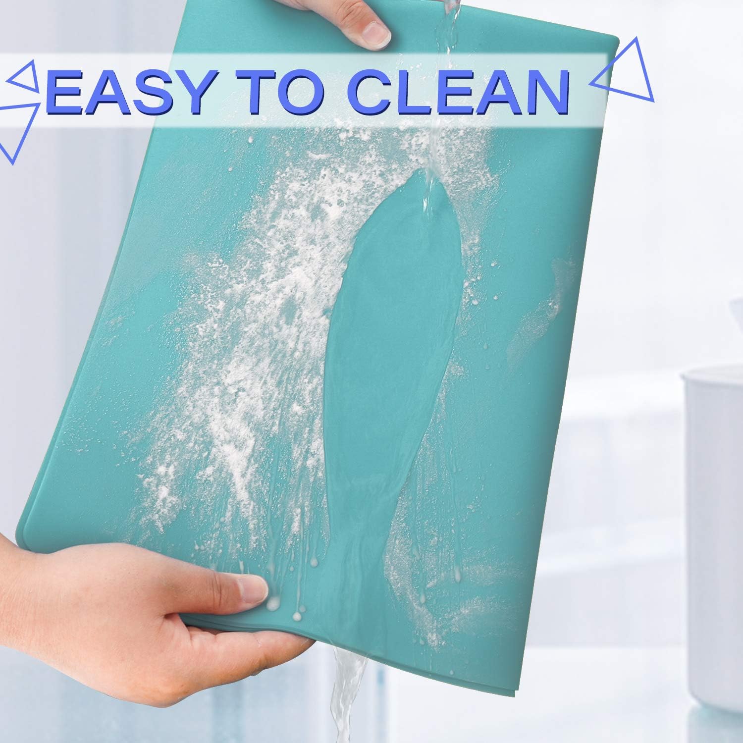 Gartful Extra Large Silicone Mat 23.6 x 15.7 inches, Silicone Crafts Sheet, Casting Molds Mat, Countertop Protector, Placemat Table Mat Desk Saver Pad, Nonstick Nonskid, Black Green