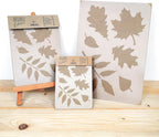 NAKLEO Painting Stencil for Crafts A4 8.3” x 11.8”, Autumn Leaves Nature Pattern, Reusable Plastic DIY & Scrapbooking Drawing Template, Decoupage Art Home Decor, Wall Wood Fabric Furniture