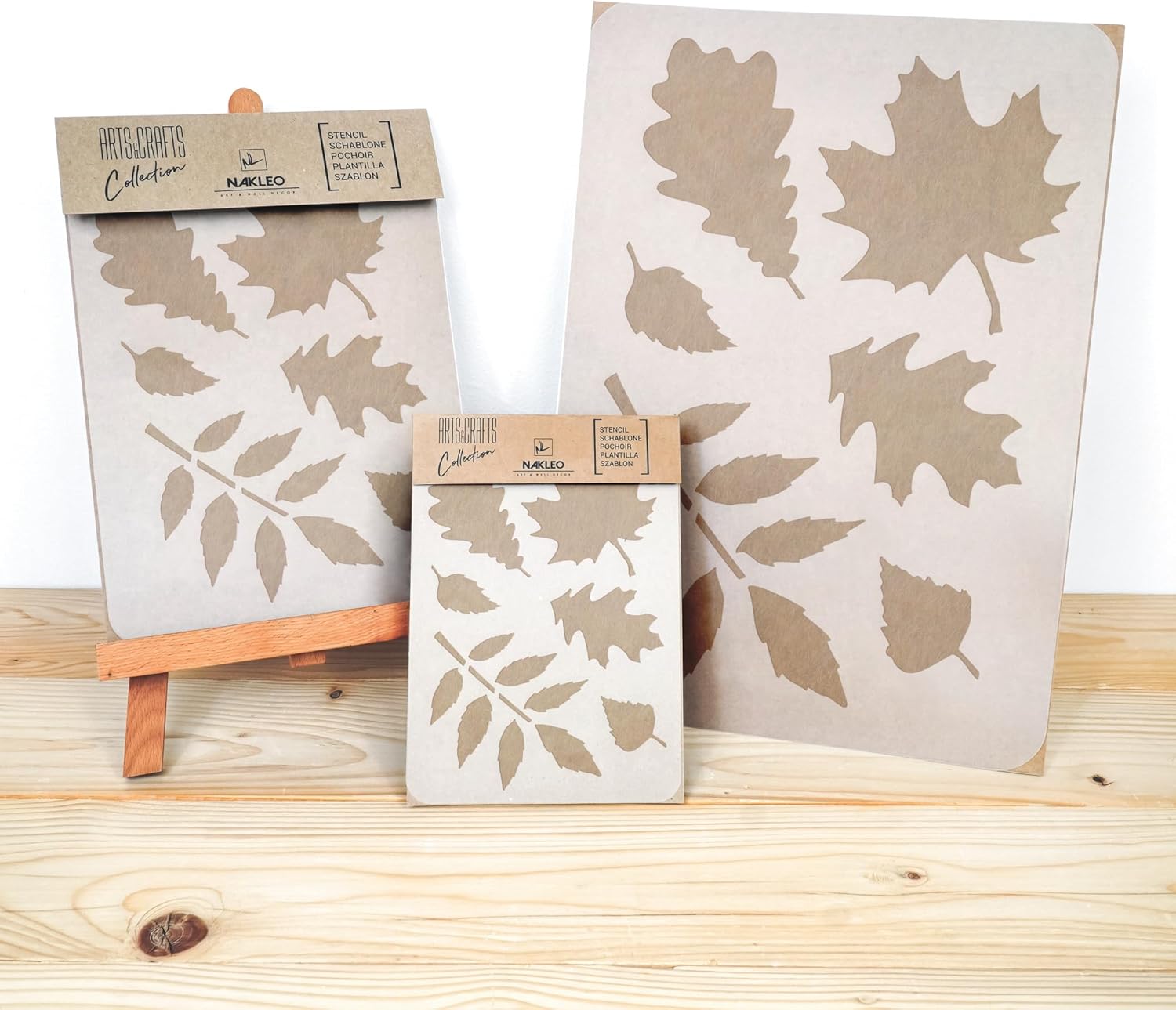 NAKLEO Painting Stencil for Crafts A3 11.8” x 16.5”, Autumn Leaves Nature Pattern, Reusable Plastic DIY & Scrapbooking Drawing Template, Decoupage Art Home Decor, Wall Wood Fabric Furniture