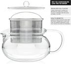 Teabloom Kyoto 2-in-1 Tea Kettle and Tea Maker – Glass Teapot with Removable Loose Tea Infuser – Tea Connoisseur's Choice