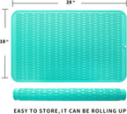 Silicone Dish Drying Mat for Multiple Usage,Easy clean,Eco-friendly,Heat-resistant Silicone Mat for Kitchen Counter or Sink,Refrigerator or Drawer Liner Mint 3XL 28 inches x 18 inches