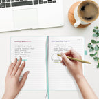 &And Per Se Lined Journal Notebook for Women&Men with Pattern, 160 Pages 100GSM Thick Paper, A5 Hardcover Journals for Writing(1 Pack, Light Blue)