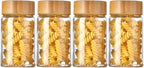 Oidium 4 oz Glass Jars with Bamboo Lids,4-Pack,Glass Spice Jars,Bulk Clear Round for Making Candles,Small Glass Jars For Flour,Sugar,Spices,Tea,Jams,Liquid.wide mouth Mini Jars (Clear 4Pack(4oz))