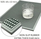 Bar Mats for Bartending - Rubber Bar Mat 18 x 12 inch - 0.4" Thick Flexible Drying Mat for Coffee Bar Kitchen Counter. Non-Slip Coffee Mat for Countertop - Coffee Bar Accessories