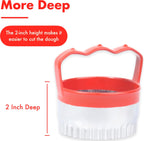 3 Pcs Fluted Round Biscuit Cutters with Handle 3" 3.5" 4", Scalloped Biscuit Cookie Cutter Set, 0.4mm Stainless Steel, 2-Inch Deep Design