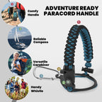 Insulated Water Bottle 87 oz, Triple Wall Vacuum Stainless Steel (Cold for 48 Hrs), Leak Proof & Non-BPA, Modern Water Flask Jug with Paracord Handle & Straw Spout Lids, Indigo/Black