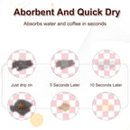 Dish Drying Mat for Kitchen Counter, 16.5’’ X 27.6’’ Checkered Large Coffee Station Mat, Super Absorbent Fit Under Coffee Maker Pad, Espresso Machine Mats, Drainer Mat Easy Clean, Pink & White