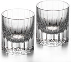 KAMMAK Crystal Whiskey Glasses Set of 2, 7.27oz Old Fashioned Glasses Stemless, Hand Blown White Cocktail Glasses, Engagement Gifts for Couples, Women, Men
