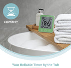 KADAMS Shower Clock Waterproof Bathroom Timer – Digital Wall Clock with Countdown, Magnetic Kitchen Clock with Temperature & Humidity, Suction Cup for Kids Shower Spa Sauna Cook Bath (Green)