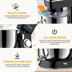 Stand Mixer, 6QT 10+P Speed Tilt-Head Kitchen Electric Mixer, Food Mixer with Stainless Steel Bowl, Dough Hook, Flat Beater, Wire Whisk, Splash Guard for Daily Use - Black