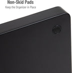 Mind Reader Cup and Condiment Station, Countertop Organizer, Coffee Bar, Kitchen, Stirrers, 24"L x 11.5"W x 12.5"H, Black