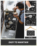 AMOAMI Coffee Mat Hide Stain Rubber Backed Absorbent Dish Drying Mat for Kitchen Counter - Fits Under Coffee Maker & Espresso Machine (12x19,INK)