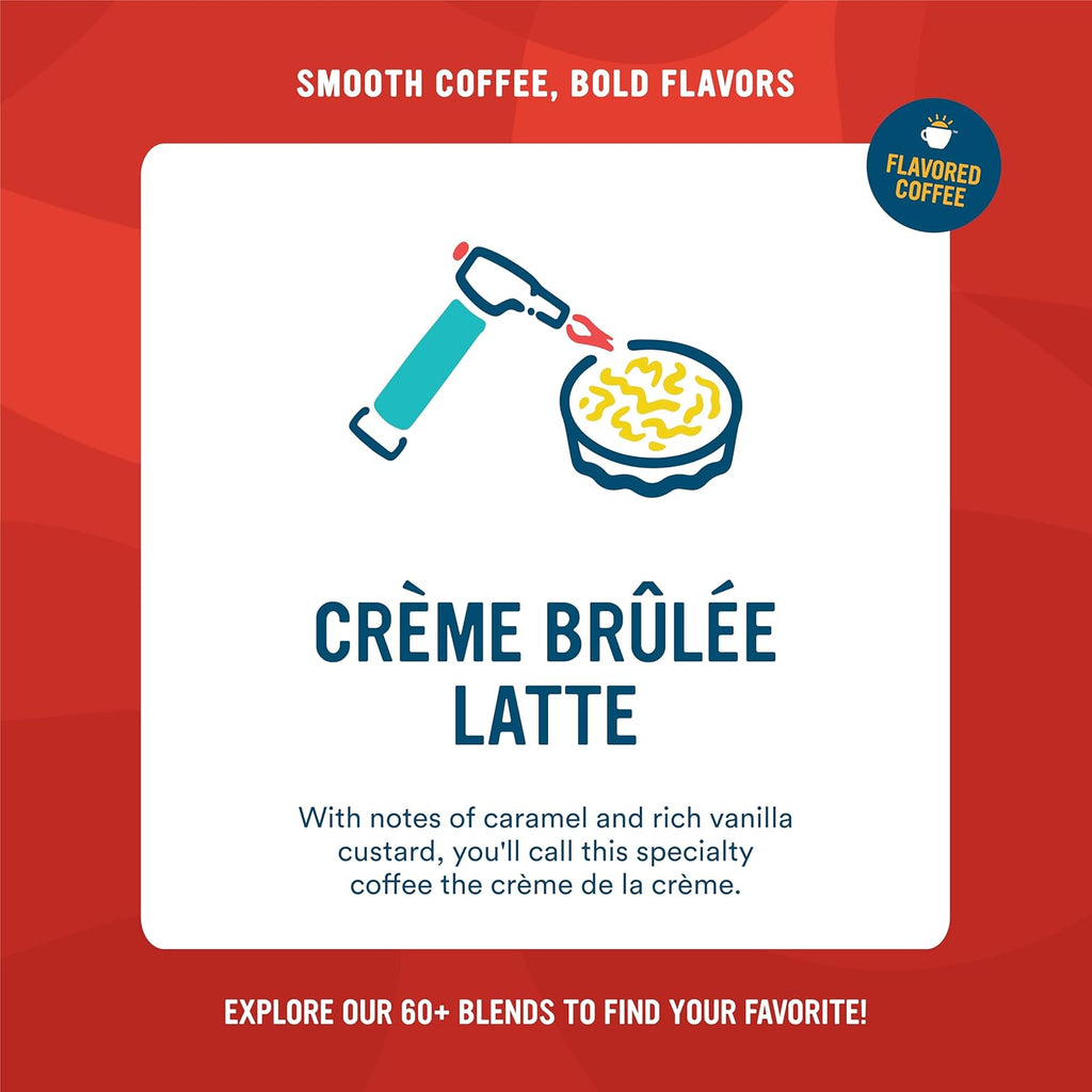 Cameron's Coffee Holiday Roasted Ground Coffee Bag, Flavored, Crème Brulee Latte, 12 Ounce (Pack of 6)