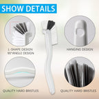 GTOTd Kitchen Right Angle Scrub Grout Small Cleaning Brush（2 Pack）Best Kitchen Gadgets Gifts Stuff for Bottle Bathroom Brushes Household Pot Pan Dishwasher Edge Corners Deep Brush with Stiff Bristles