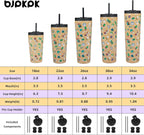BJPKPK 22oz Tumbler With lid And Straw Stainless Steel Travel Coffee Mug Insulated Tumblers Cups,Spring Party Brown