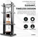Cold Drip Coffee Maker, Cold Brew Coffee Tower, Slow Drip Japanese Cold Brew Maker, 32 oz, Cold Brew Drip, Ice Coffee Tower (ICT2), Black