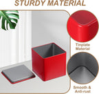 PATIKIL Metal Tea and Tin Set 3.35"x3.35"x3.35", 2 Pcs Metal Storage Airtight Storage Square Container with Lid for Loose Tea Coffee Candy Treats Gifts Spice DIY, Red