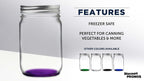 DISCOUNT PROMOS 10 Decorating Mason Jars Set, 12 oz. - Canning, Aluminum Lid - Purple