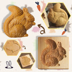 Wooden Cookie Biscuit Mold, 3D Baking Mold, Embossing Craft Decorating Baking Tool, Suitable for Halloween Thanksgiving Christmas Kitchen DIY (Squirrel 10 * 10 * 2)