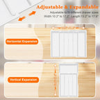 Expandable Large Silverware Organizer - BPA-Free Utensil Organizer for Kitchen Drawer, Adjustable Silverware Drawer Organizer Flatware Cutlery Tray for Spoons Forks Knives,10.2"-17.2" Wide