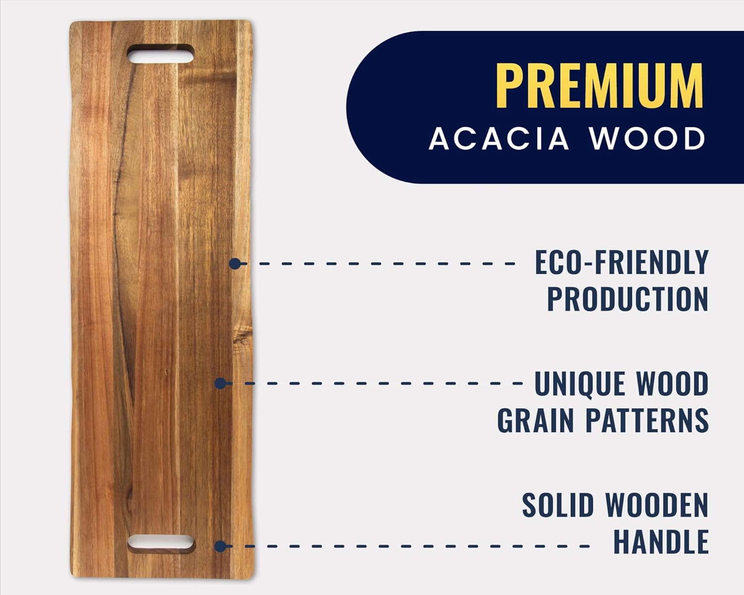 Comfify Extra Large 35" Acacia Wood Charcuterie Serving Board - Premium Wood Grain - Gourmet Meals, Cheese Platters, Appetizers, Dining Table, Kitchen, Patio, BBQ - Serve Chic, Feel Elegant