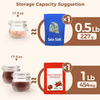 ComSaf Airtight Glass jar with lid 17oz, Glass Storage Containers with Lids, Small Canister, Mason Jars, Minimalist Jar for Kitchen Canning, Overnight Oats, Pickle, Spice, Set of 6