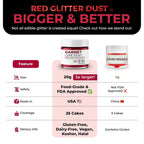 Bulk (20g) Red Luster Dust Edible Glitter for Cocktails | Premium Edible Maroon Red Luster Dust for Drinks Cake Decorations - Red Edible Glitter for Drinks Cupcakes Cookies Cakes Food Paint