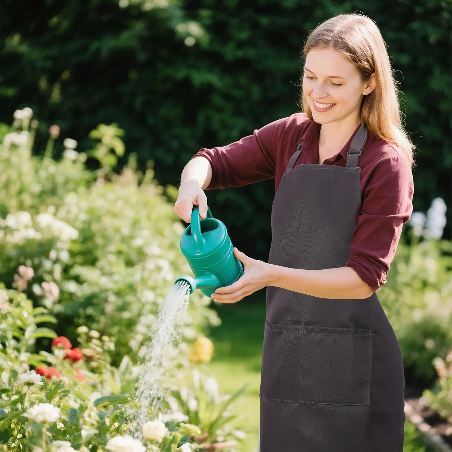 Kitchen Bib Apron for Women Men with Pockets Chef Art Aprons for Cooking Painting Pottery Ceramics