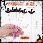 Remerry 18 Pcs Halloween Swizzle Sticks 6.7 Inches Halloween Reusable Stir Sticks Acrylic Drink Stirrers Witch Cocktail Coffee Stirrers Bulk for Coffee Bar Cocktail Milk Party Decor(Witch)
