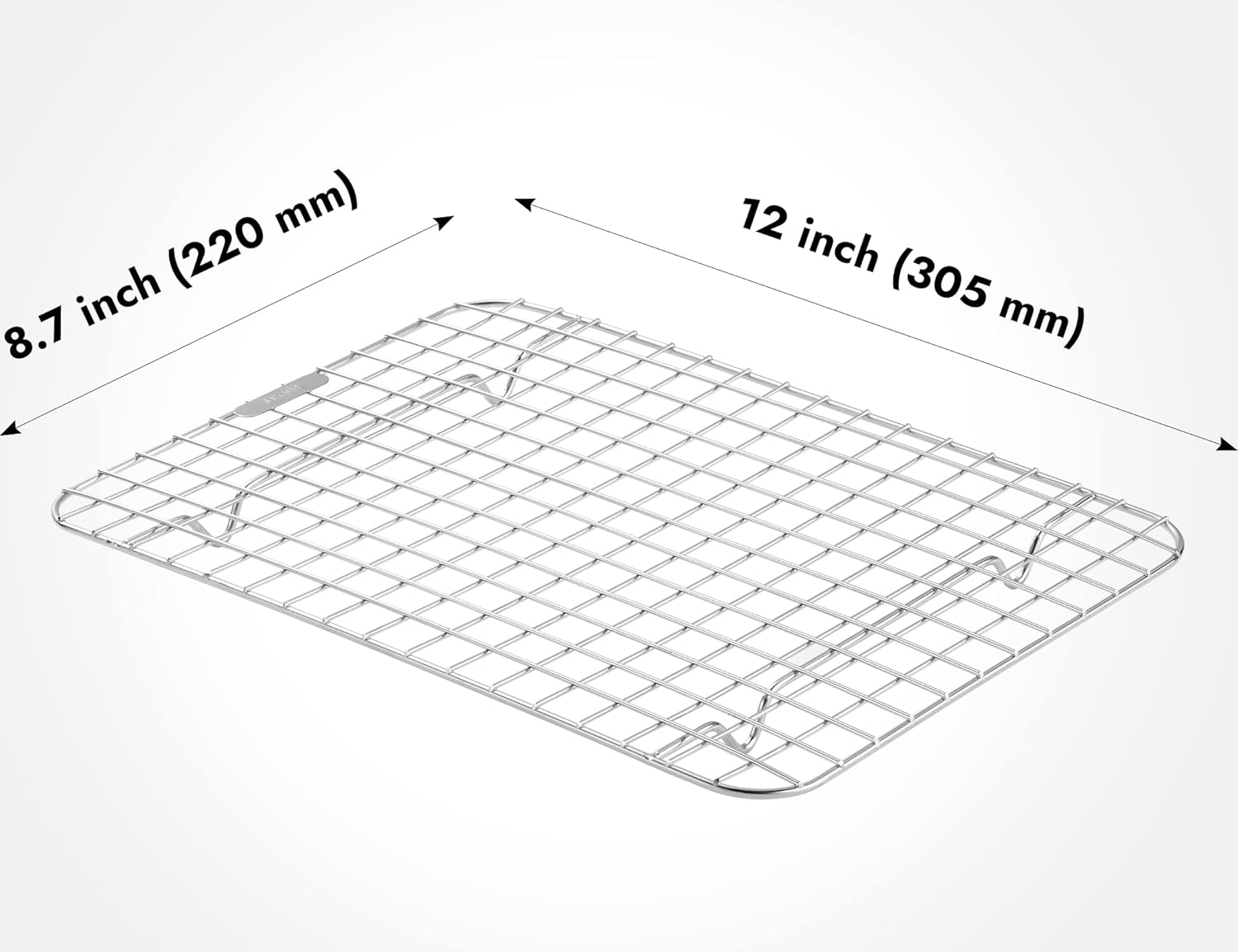 CURTA 2 Pack Chef Cooling Rack, NSF Listed 18/8 Stainless Steel Oven Safe Grid Wire Cookie Cooling Racks for Baking & Cooking - 12" X 8.7" Commercial Grade comes with Lifting Handle …