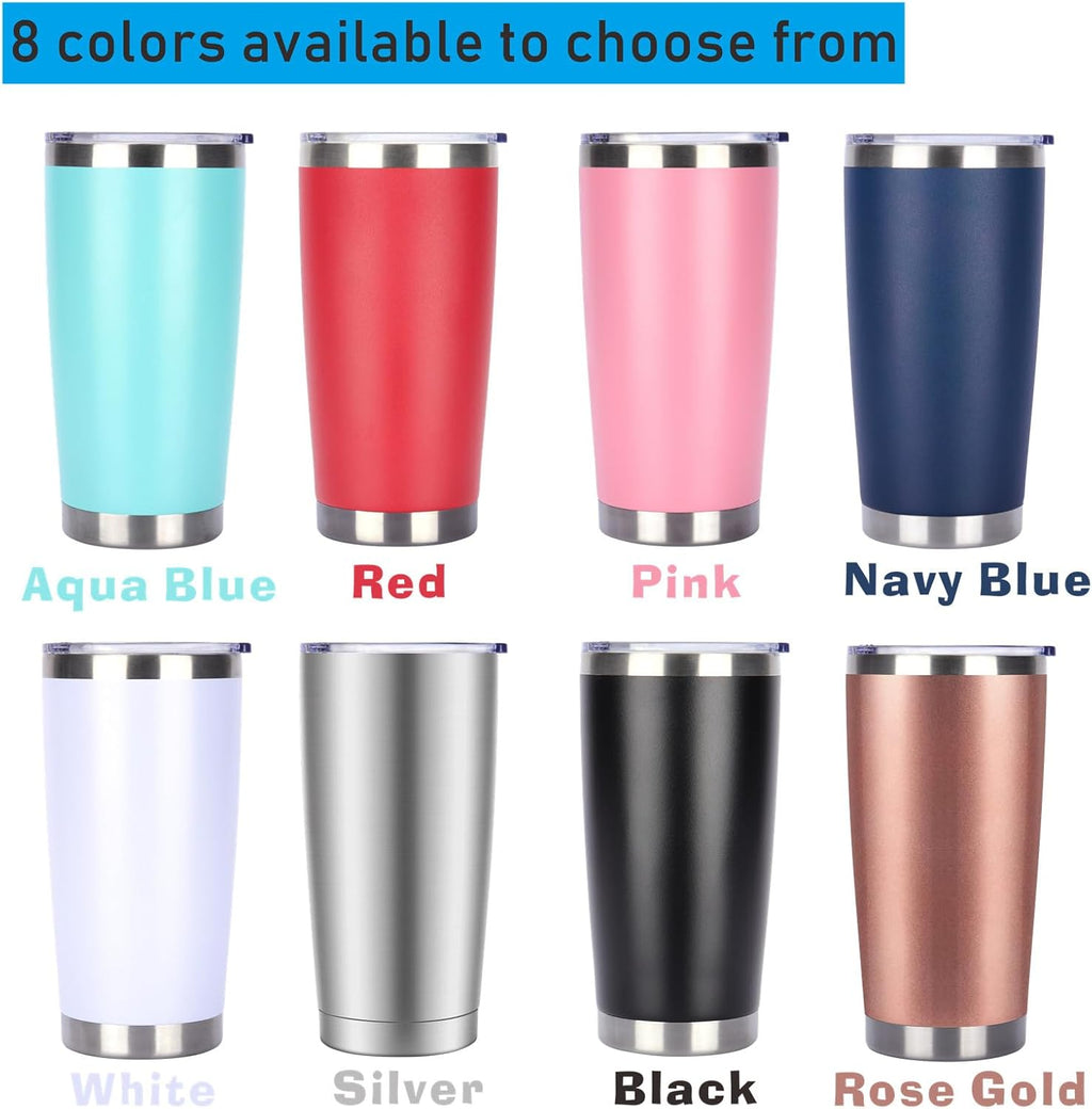 Pandance 20oz Stainless Steel Insulated Tumblers with Lid and Straw Bulk, Double Wall Vacuum Water Cups for Hot & Iced Coffee Drinks Travel Mug (Navy Blue, 1 pack)