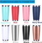 Pandance 20oz Stainless Steel Insulated Tumblers with Lid and Straw Bulk, Double Wall Vacuum Water Cups for Hot & Iced Coffee Drinks Travel Mug (Silver, 12 pack)