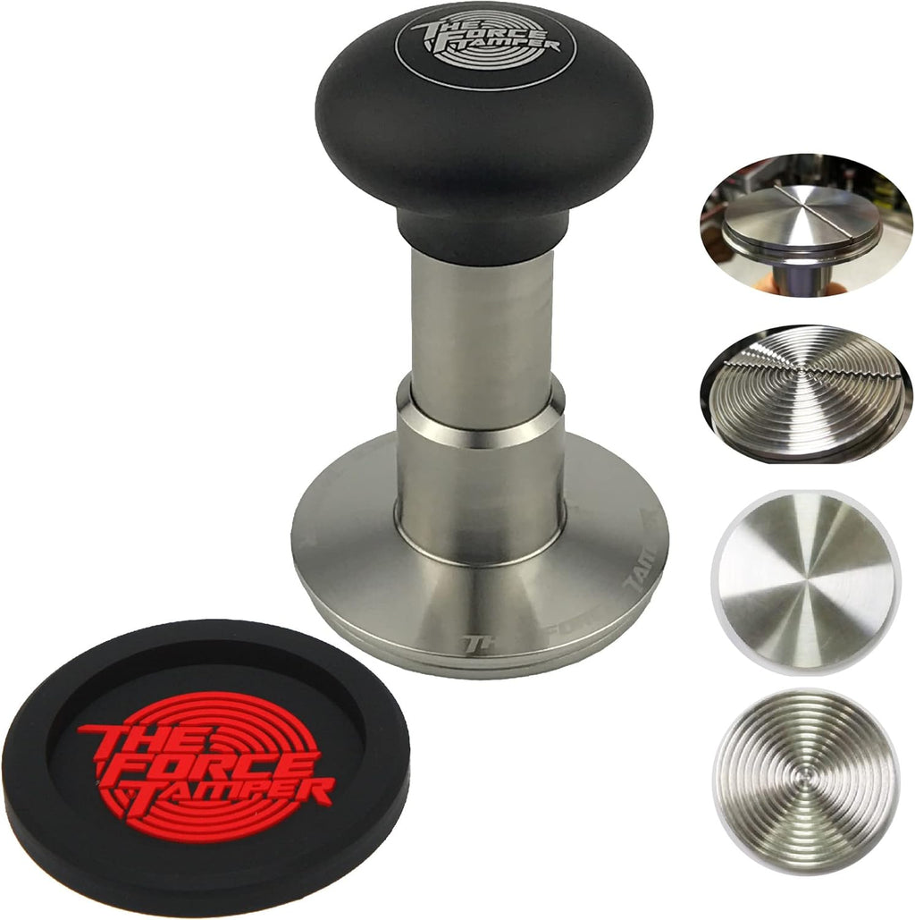 The Force Tamper Automatic Impact Coffee Tamper Adjustable Const Pressure and Autoleveling Duo-Distribute Set New (Jelly, 53.00mm)