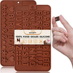 HKNMTT Letter Molds Silicone for Chocolate 2PCS, Small Mini Size for Alphabet Decorating Birthday Cake Strawberries Lollipop Fondant, Heart Shaped Gift Choice, Non-stick BPA Free Moulds