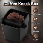 Coffee Knock Box Compatible with Breville, Espresso Puck Knock Box with Large Capacity, Durable Shock-Absorbent Espresso Puck Bin, Removable Bar and Non-Slip Base, Easy to Clean, for Home and Office