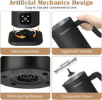 Electric Milk Frother, 4 in 1 Milk Steamer, 11.8oz/350ml Automatic Hot and Cold Foam Maker for Coffee, Latte, Cappuccino, Macchiato, Hot Chocolate, Stainless Steel Body, Matte Black