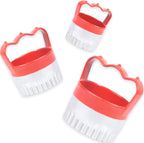 3 Pcs Fluted Round Biscuit Cutters with Handle 3" 3.5" 4", Scalloped Biscuit Cookie Cutter Set, 0.4mm Stainless Steel, 2-Inch Deep Design