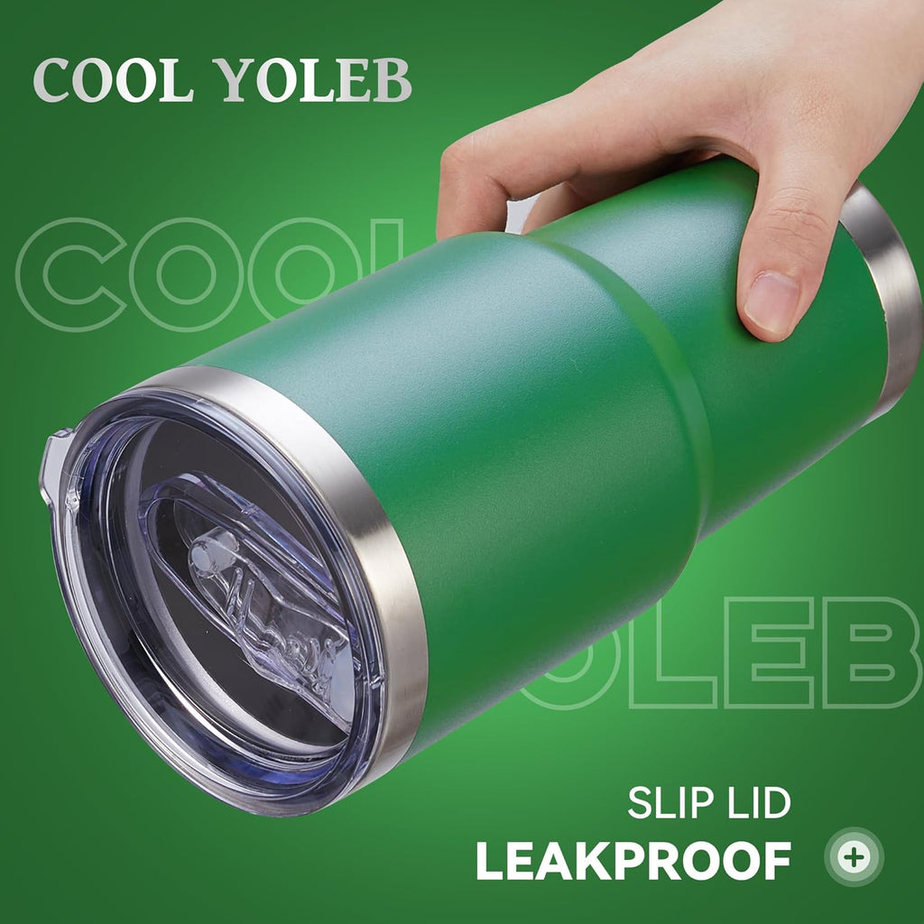 30 oz Tumbler with Lid Stainless Steel Tumblers Bulk Vacuum Insulated Cup Reusable Powder Coated Travel Mug Double Wall Leak Proof Cups Keep Cold Drinks for 12 Hours Dark Green, Set of 12