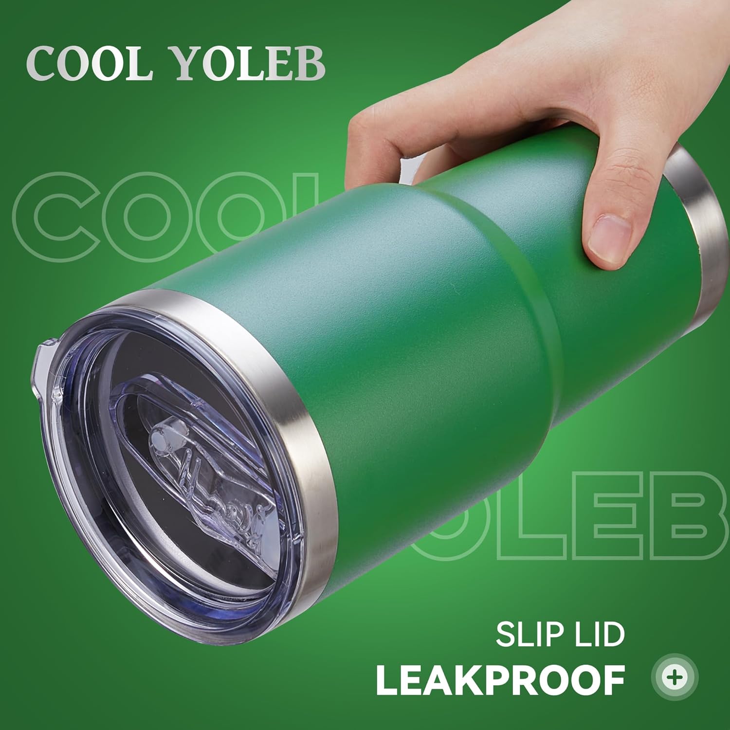 30 oz Tumbler with Lid Stainless Steel Tumblers Bulk Vacuum Insulated Cup Reusable Powder Coated Travel Mug Double Wall Leak Proof Cups Keep Cold Drinks for 12 Hours Dark Green, Set of 12
