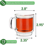BTaT- Stackable Espresso Cups, Set of 4 (5.0 oz, 150 ml), Double Wall Glass Coffee Mugs, Clear Tea Cup, Demitasse