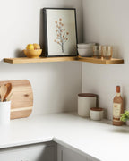 BAYKA Floating Shelves, 22.5" Rustic Wood Wall Mounted Shelves Bathroom, Bedroom, Living Room, Kitchen, Hanging Shelf for Books/Storage/Decor (Oak-Toned,Set of 2)