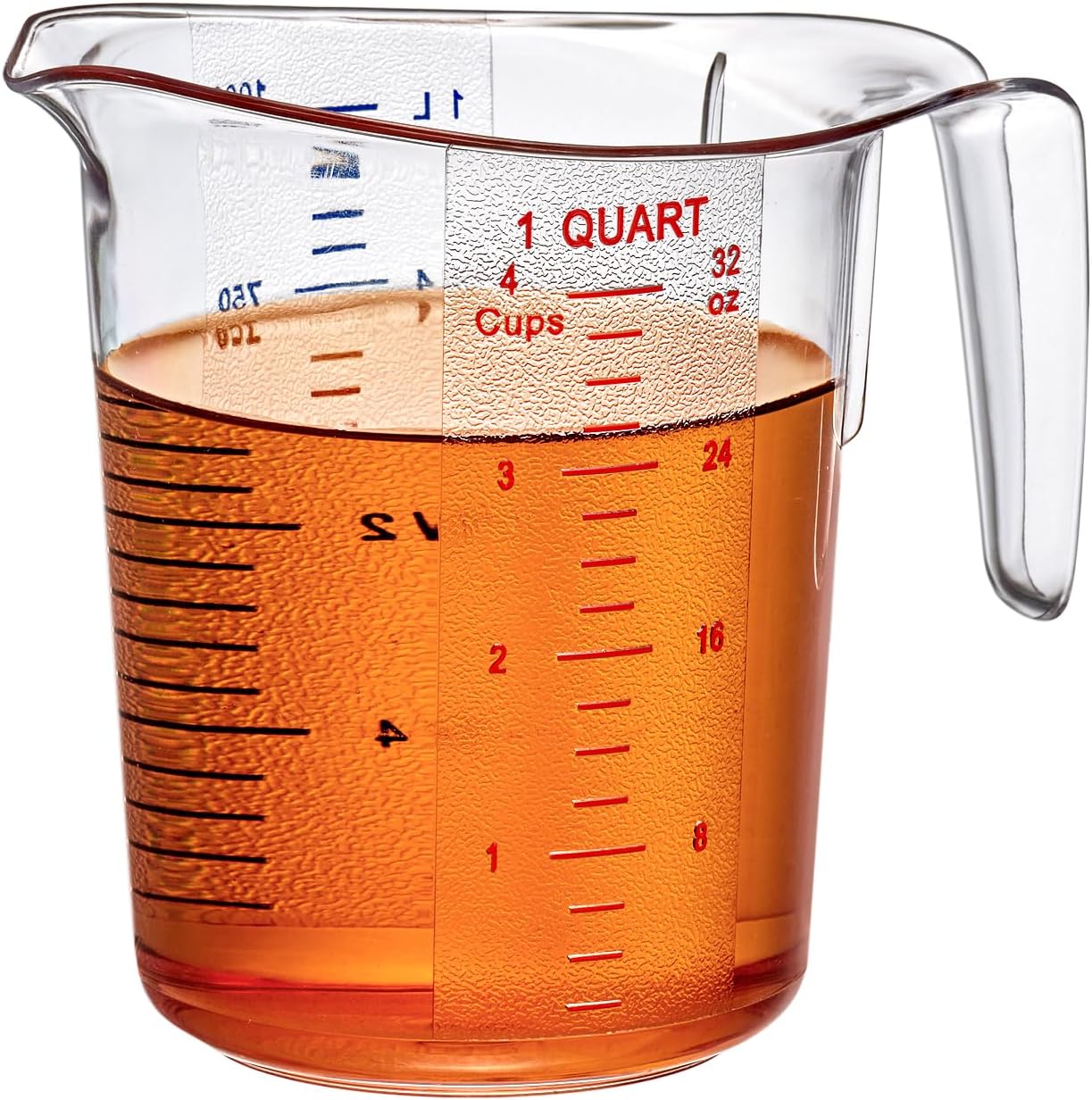 Amazing Abby - Melissa - 32-Ounce Plastic Measuring Pitcher (1-Pack), 4-Cup (1-Quart) Food-Grade Measuring Jug, Unbreakable, Stackable, Dishwasher-Safe, Great for Oil, Vinegar, Flour, and More