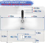 Kitchen Sink Splash Guard, 20IN Longer Silicone Faucet Guard & Draining Mat, Bathroom and Kitchen Sink Organizer, Sink Faucet Mat Water Splash Guard Behind Faucet Accessories Gadget, 20” x 5.5”, White