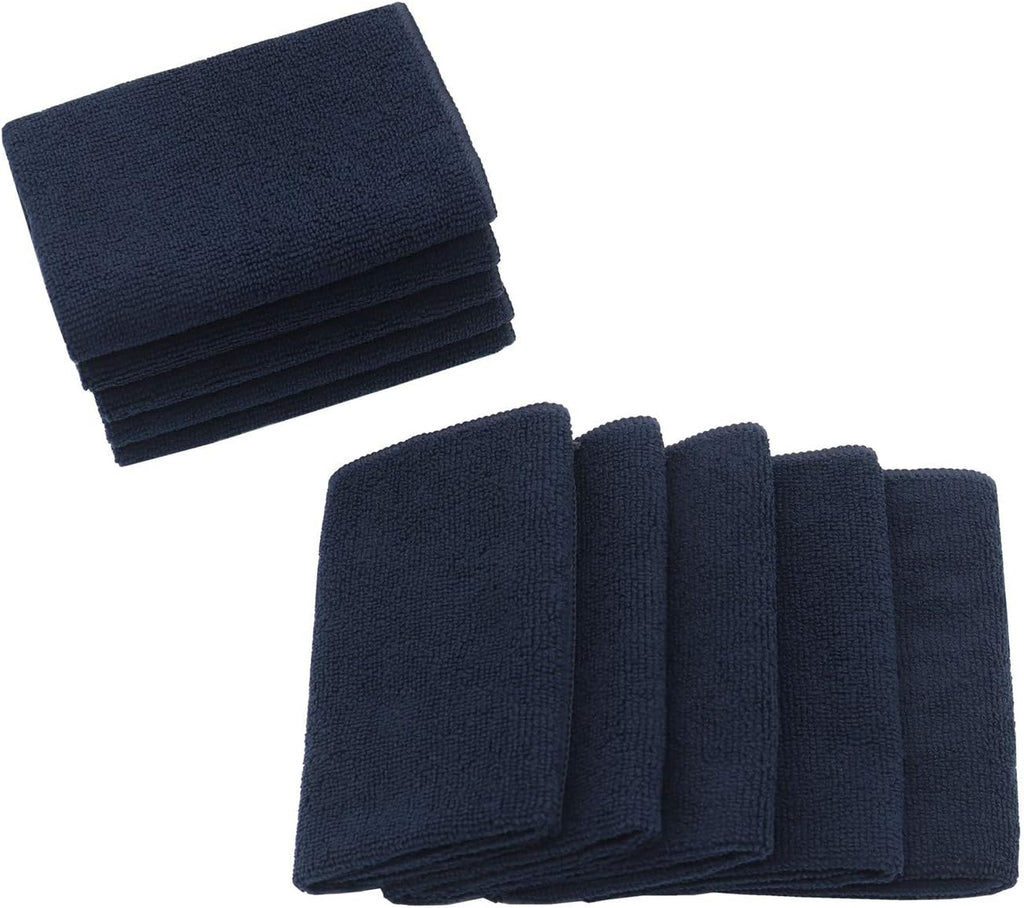 Microfiber Dish Cloths Fast Drying Kitchen Cleaning Cloth Dish Rags Dust Cloths Ultra Absorbent Lint Free Washcloths 12inch x 12inch 10 Pack (Black)