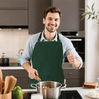 Kitchen Bib Apron for Women Men with Pockets Chef Art Aprons for Cooking Painting Pottery Ceramics