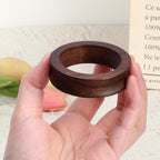 JUXYES Wooden Sphere Holder Display Stand, 3 Pack Small Wood Crystal Ball Stand, Simple Round Display Easel Stands for Crystal Balls, Baseball, Tennis Ball, Stones, Gemstones, Collections, 45mm