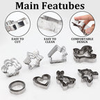 Metal Cookie Cutters Set 24 Pieces, Cookie Cutter -Heart, Star, Round, Flower, Animals for Valentine'S Day Christmas Holiday