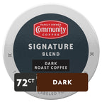 Community Coffee Signature Blend 72 Count Coffee Pods, Dark Roast, Compatible with Keurig 2.0 K-Cup Brewers, 12 Count (Pack of 6)