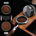CrossCreek 54mm Espresso Distributor | Adjustable Depth Distribution Tools Fits 54mm Breville Portafilter | Stainless Steel & Walnut Coffee Distributor | Espresso Machine Accessories for Coffee Bar