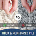 Arotive Luxury Chenille Bathroom Rug Mat, Extra Soft Thick Absorbent Shaggy Bath Rugs, Non-Slip Machine Wash Dry, Plush Bath Mats for Bathroom, Shower and Tub, 34x21, Ivory